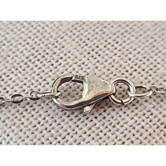 925 Sterling Silver Garnet Pendant Necklace Vintage - Picture 6 of 10